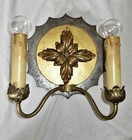 4 Antique Very Rare Steel Arts Crafts  Sconces Wall Fixture Chandelier 30 s