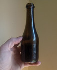 1840s Scarce 7 1 4 small Size Blackglass Free Blown Wine Bottle Drippy Ring Lip