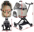 3 In 1 Pet Stroller Dog Cat Travel System Detachable Carrier Foldable 30lb