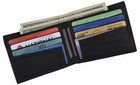 Black Slim Bifold Mens Genuine Leather Multi Credit Card Money Holder Wallet