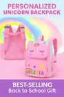 Personalized Unicorn Backpack For Girls   Glitter School Bag   Custom Name Gift