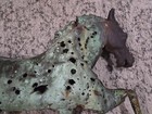 Antique Copper Running Horse Weathervane W  Cast Iron Head Damaged Bullet Holes