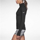 Nike Dri Fit Pro Hyperwarm 1 2 Half Zip Pullover Shirt Black Womens Medium