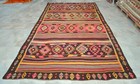 Turkish Handmade Large Rug Flat Weave Kilim Cheerful Color Area Rug 7 X 13 Rug