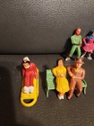 8 Vtg Barclay Manoil Lead Figures Skater Sleigh Sled Bench Winter Xmas