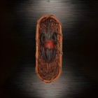 Vintage African Tribal Mask Wall Hanging Wicker Plaque Carved Wood 20   