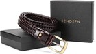 Mens Braided Leather Belt  Casual Woven Leather Belt For Men 34 Dark Brown