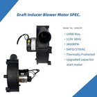 Upgraded A249 Draft Inducer Blower Fan Motor 115v 3400rpm For Lennox Furnace