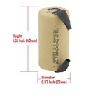 Kastar 1 2v 2200mah Sub-c Cell Paper Wrapped Flat Top With Tabs For Sc Ni-cd