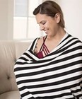 Itzy Ritzy Mom Boss 4in1 Nursing Cover - Black white Stripe Car Seat Cover