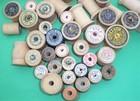 Vtg 80 Wooden Thread Spools Lot Craft Coats Goliath Corticell Clark Paragon Silk
