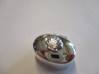Sterling Silver Pill Box Oval Shape Smooth Solid 925 Silver Shell Logo On Top