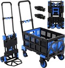 Aoou Folding Hand Truck Dolly With Basket Platform Dolly Cart W  Elastic Ropes