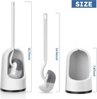 2 Pack Toilet Brush And Holder Set With Durable Curved Bristles With Long Handle