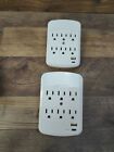 New Lot Of 2 Cyberpower 6-outlet Surge Protector Usb-a Usb-c Wall Tap P600wuchd