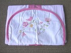 Fao Schwarz Posy Diaper Stacker Pink White Striped Baby Flowers Nip