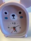 Pink Bear Clock Analog Table Top Girl s Room No Ticking Noise New Battery Works