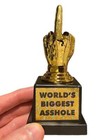 World s Biggest As ho e  Trophy Middle Finger F-u- Golden Award - Joke Gag Gift