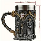 1pc Medieval Knight Beer Mug Stainless Steel Coffee Mug Vintage Water Cup