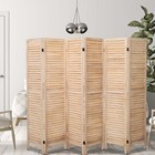6 8 Panel Wood Room Divider 5 6ft Tall Folding Privacy Screen Louvered Partition