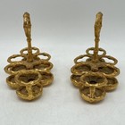 Lot 2 Vintage Gold Filigree Metal Lipstick Cosmetic Holder Hollywood Regency Mcm