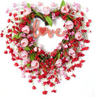 19in Heart Valentine s Day Wreath For Front Door Window  Artificial Valentine   s