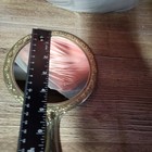 Antique Silver Circle Handheld Mirror Vintage Art Nouveau Deco