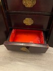 Vintage Chinese Hardwood Inlaid Jade Jewelry Box