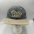 Vtg Coors Light Silver Bullet Beer Flat Bill Hat Cap Embroidered Classic Os