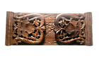 Vintage Mcm Carved Floral Motif Wood Expandable Book  Slide Stand India 12 -19 
