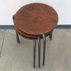 2 1 Vintage Mid-century Danish Modern Stacking Dot Stools Tables Made In Denmark