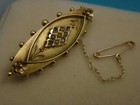 9k 9ct Solid Gold Vintage Keepsake Or Mourning Brooch  4 4cm 4 59g