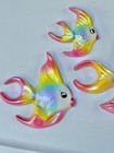 Vintage Style Rainbow Fish Trio Chalkware Wall Art Plaques  Kitsch Mermaid Vibes