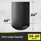 Wowflash 100 Count 55-60 Gallon Trash Bags Sturdy Tear-resistant Commercial Can