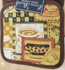 Set Of 2 Different Printed Kitchen Potholders  7 x7   Teapot   Clock  Brown  Hd