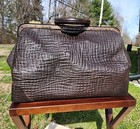 Doctor Bag 1800 s-1900 s Antique Aged Elephant other Leather Medical Decor Gift