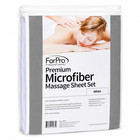Forpro Microfiber Massage Table Sheet Set 3-piece Fitted Flat Face Cover White
