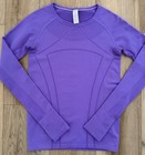 New  Ivivva Lululemon Girls Fly Tech Swiftly Long Sleeve Top  Purple   Size 12