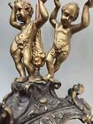 Vintage Antique French Brass Cherab Table Lamp Base   Parts