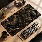 Black Gold Topographic Mouse Pad Xl Gaming Desk Mat Non-slip Neoprene 16x32 