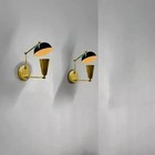 Mid Century Italian Stilnovo Brass Wall Sconce 1950s Black Raw Brass Light Lamp