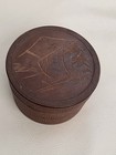 Vintage Japanese Mcm Wood Coasters Set Of 5 Round Box   Lid Carved Mt Fuji