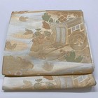 6557  Japanese Vintage Fukuro Obi Belt Kimono Fabric Silk Traditional Gold
