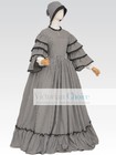 Victorian Dickens Plaid Dress Civil War 1850s 1860s Frontier Women Theater 260
