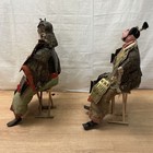 Very Old Antique Japanese Armor Satsuki Samurai Bushi Dolls 2 Figures 18 5inch