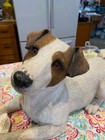 Vtg Sandicast Life Size Fawn And White Jack Russell Terrier Sculpture 1994