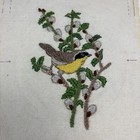 Finished Crewel Embroidery Dimensions Bird On Branch Completed 1980 Linda Powell