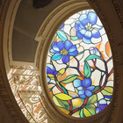 Window Privacy Film - Stained Glass Style Floral Window Clings For Home Decor  U