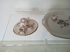 Miniature Childs Doll House China Porcelain Tea Set 10pc Pink Floral Japan Vtg