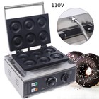 Commercial 6 Holes Electric Doughnut Maker Nonstick Waffle Donut Bake Machine